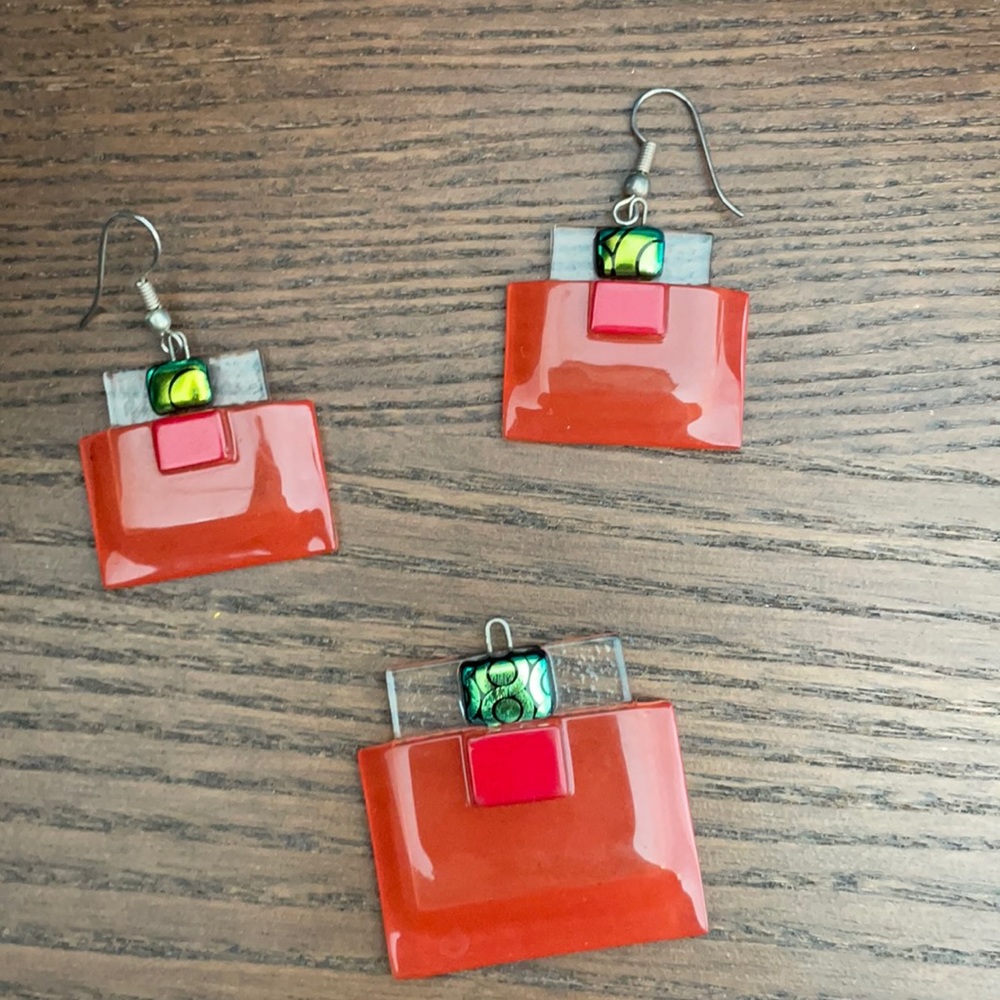 $ firm Murano Earring and Pendant Set